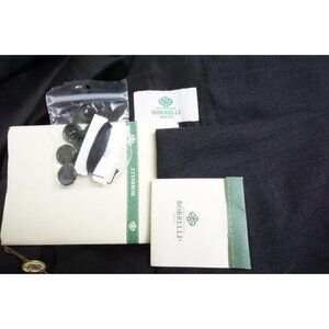 Borrelli Nerano Solid Gray 100% Wool 2 Pc Suit Jacket Pants Sz 38R BRAND NEW